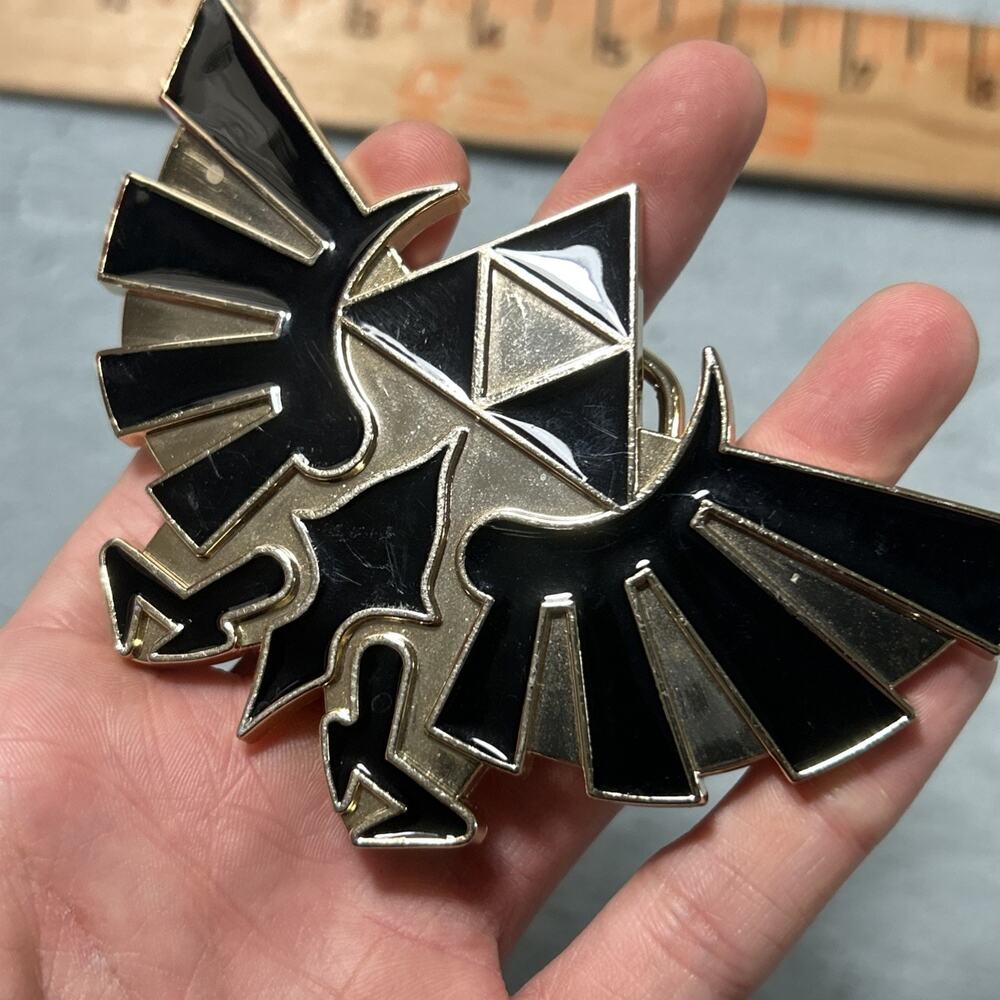Y2k 2000s Legend Of Zelda Triforce Belt Buckle Metal Nintendo 2009 Excellent CON - Picture 6 of 11